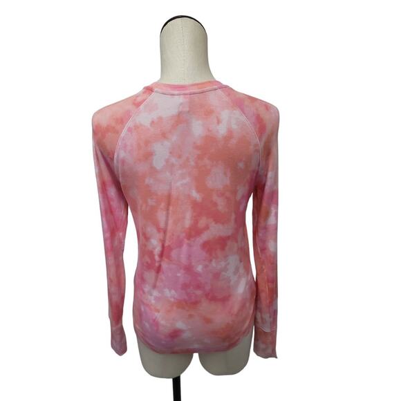 Athleta Mindset Printed Crewneck Pullover Sweatshirt Pink Tie Dye Size XS - Picture 2 of 11